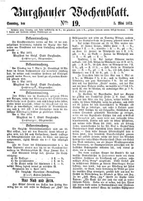 Burghauser Wochenblatt Sonntag 5. Mai 1872
