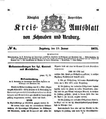 Königlich Bayerisches Kreis-Amtsblatt von Schwaben und Neuburg Mittwoch 18. Januar 1871
