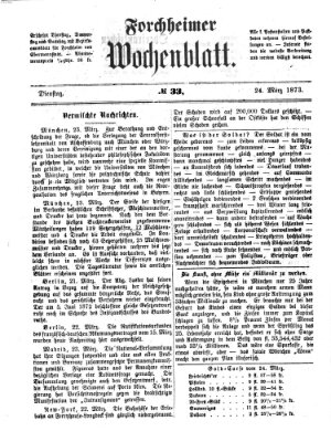Amtsblatt für die Königlichen Bezirksämter Forchheim und Ebermannstadt sowie für die Königliche Stadt Forchheim Dienstag 25. März 1873