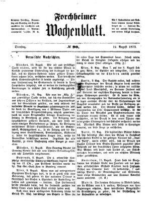 Amtsblatt für die Königlichen Bezirksämter Forchheim und Ebermannstadt sowie für die Königliche Stadt Forchheim Dienstag 12. August 1873