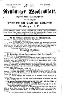 Neuburger Wochenblatt Dienstag 28. Mai 1872