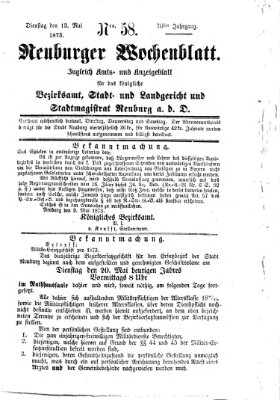 Neuburger Wochenblatt Dienstag 13. Mai 1873