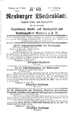 Neuburger Wochenblatt Samstag 7. Juni 1873