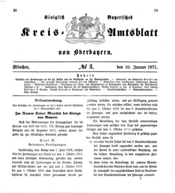 Königlich-bayerisches Kreis-Amtsblatt von Oberbayern (Münchner Intelligenzblatt) Dienstag 10. Januar 1871