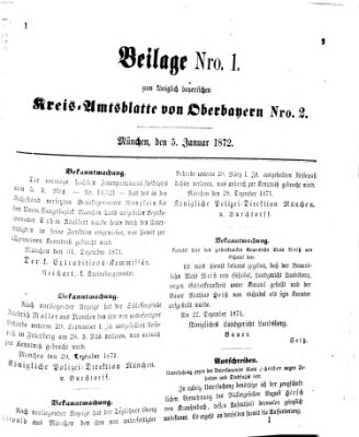 Königlich-bayerisches Kreis-Amtsblatt von Oberbayern (Münchner Intelligenzblatt) Freitag 5. Januar 1872