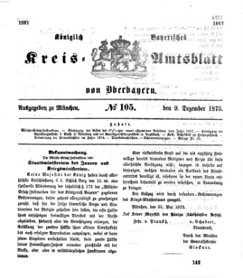 Königlich-bayerisches Kreis-Amtsblatt von Oberbayern (Münchner Intelligenzblatt) Dienstag 9. Dezember 1873