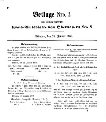 Königlich-bayerisches Kreis-Amtsblatt von Oberbayern (Münchner Intelligenzblatt) Dienstag 28. Januar 1873