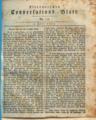 Literarisches Conversationsblatt (Blätter für literarische Unterhaltung) Donnerstag 4. Juli 1822