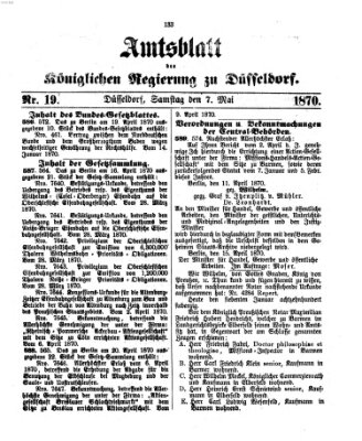 Amtsblatt für den Regierungsbezirk Düsseldorf Samstag 7. Mai 1870