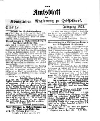 Amtsblatt für den Regierungsbezirk Düsseldorf Samstag 3. Mai 1873