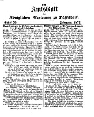 Amtsblatt für den Regierungsbezirk Düsseldorf Dienstag 18. November 1873