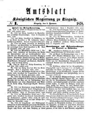 Amts-Blatt der Preußischen Regierung zu Liegnitz Samstag 1. Januar 1870
