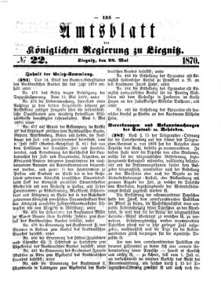 Amts-Blatt der Preußischen Regierung zu Liegnitz Samstag 28. Mai 1870