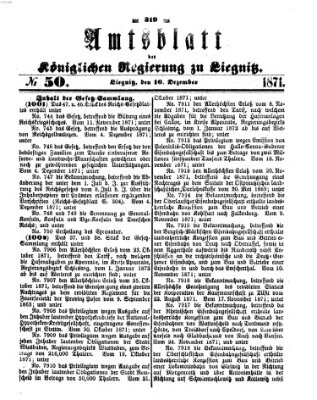 Amts-Blatt der Preußischen Regierung zu Liegnitz Samstag 16. Dezember 1871