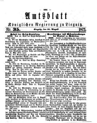 Amts-Blatt der Preußischen Regierung zu Liegnitz Samstag 31. August 1872