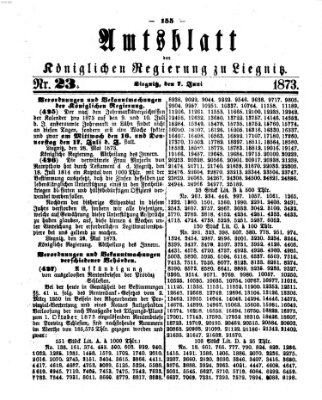 Amts-Blatt der Preußischen Regierung zu Liegnitz Samstag 7. Juni 1873