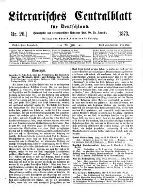 Literarisches Zentralblatt für Deutschland Samstag 28. Juni 1873