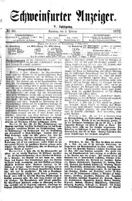 Schweinfurter Anzeiger Samstag 3. Februar 1872