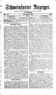Schweinfurter Anzeiger Donnerstag 8. Mai 1873