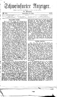 Schweinfurter Anzeiger Donnerstag 26. Juni 1873