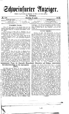 Schweinfurter Anzeiger Samstag 28. Juni 1873