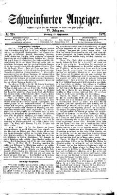 Schweinfurter Anzeiger Montag 15. September 1873