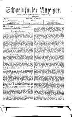Schweinfurter Anzeiger Donnerstag 16. Oktober 1873