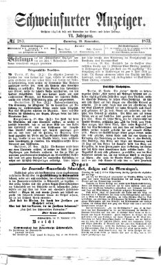 Schweinfurter Anzeiger Samstag 29. November 1873