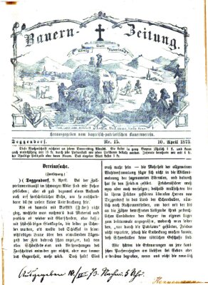 Bauern-Zeitung Donnerstag 10. April 1873