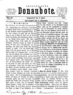 Deggendorfer Donaubote Freitag 2. Juni 1871
