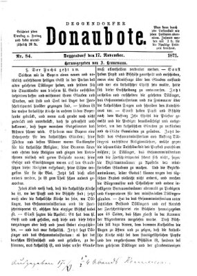 Deggendorfer Donaubote Freitag 17. November 1871
