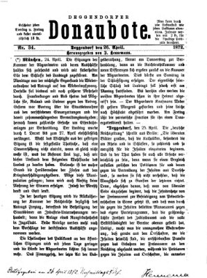 Deggendorfer Donaubote Freitag 26. April 1872