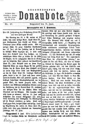 Deggendorfer Donaubote Dienstag 11. Juni 1872