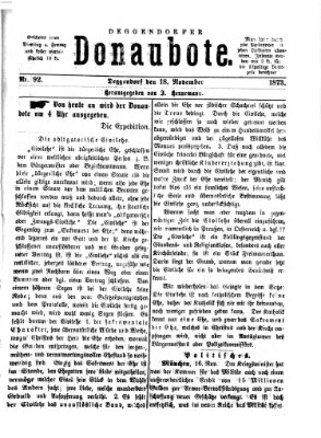 Deggendorfer Donaubote Dienstag 18. November 1873