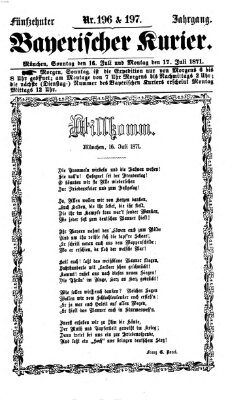 Bayerischer Kurier Sonntag 16. Juli 1871