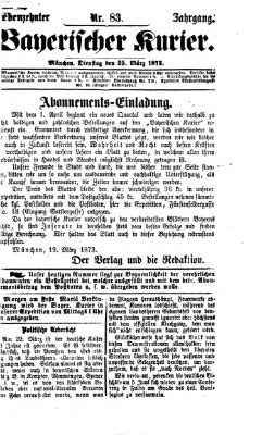 Bayerischer Kurier Dienstag 25. März 1873