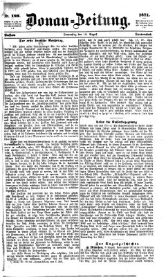 Donau-Zeitung Donnerstag 10. August 1871