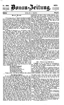 Donau-Zeitung Freitag 1. Dezember 1871