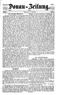 Donau-Zeitung Freitag 13. September 1872