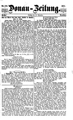 Donau-Zeitung Dienstag 12. November 1872