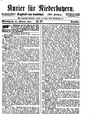 Kurier für Niederbayern Montag 27. Februar 1871