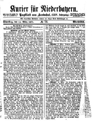 Kurier für Niederbayern Dienstag 14. März 1871