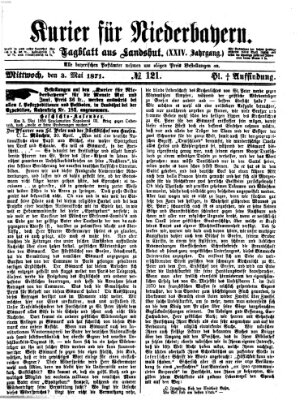Kurier für Niederbayern Mittwoch 3. Mai 1871