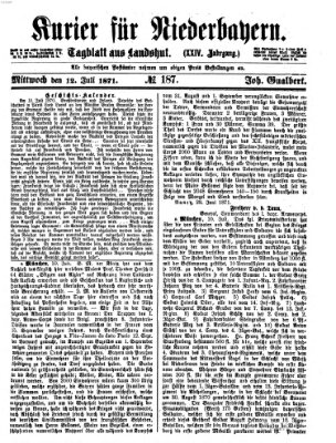 Kurier für Niederbayern Mittwoch 12. Juli 1871