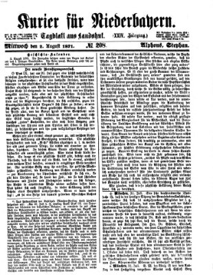 Kurier für Niederbayern Mittwoch 2. August 1871