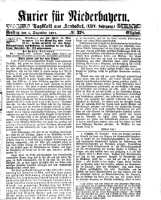Kurier für Niederbayern Freitag 1. Dezember 1871