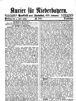 Kurier für Niederbayern Freitag 5. Juli 1872