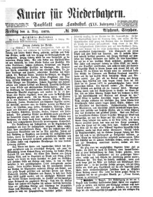 Kurier für Niederbayern Freitag 2. August 1872