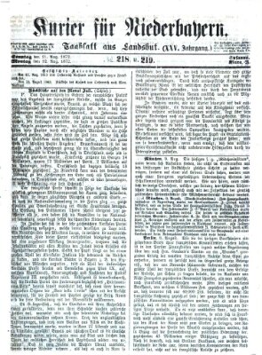 Kurier für Niederbayern Sonntag 11. August 1872