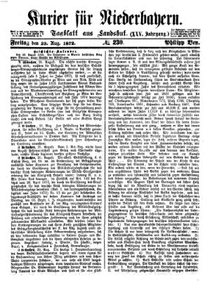 Kurier für Niederbayern Freitag 23. August 1872